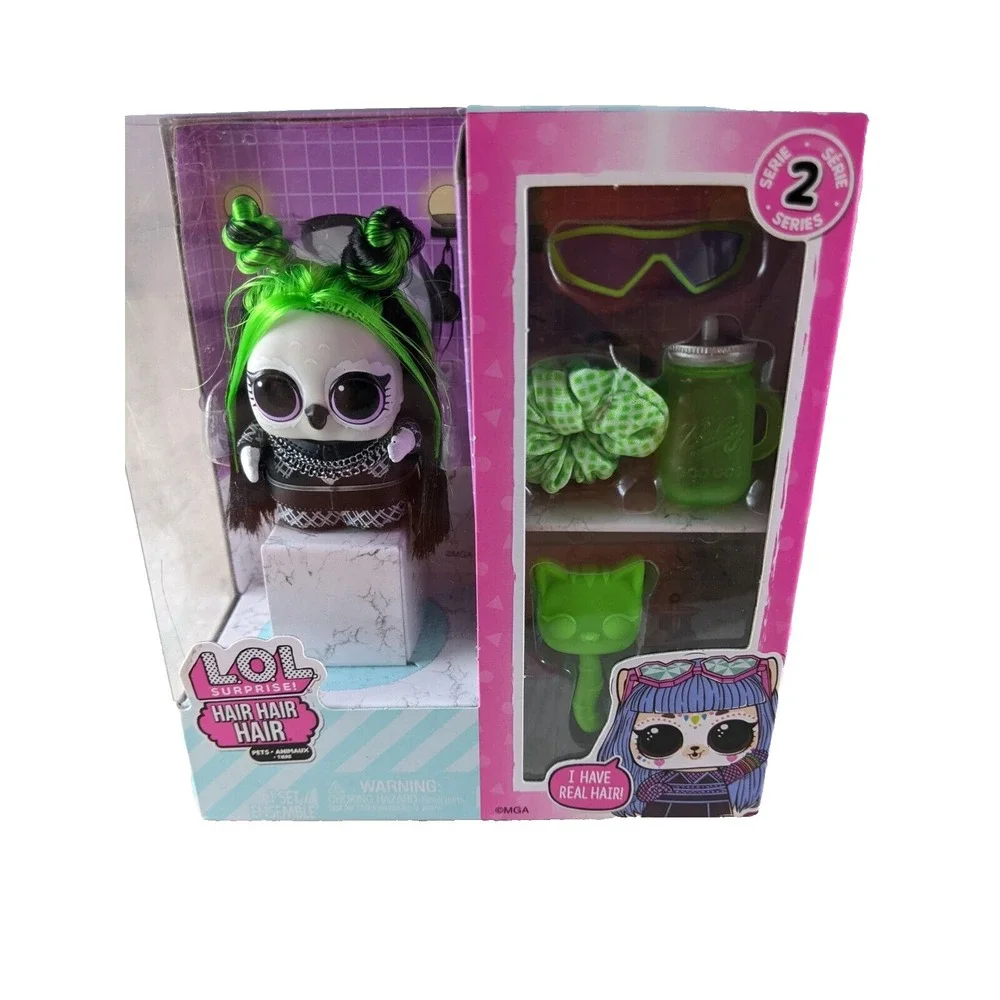 LOL Surprise Hair Hair Hair Pets Series 2 with Green Hair Coo Bird Access NEW
